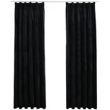 Zavjese za zamračivanje 2 kom baršunaste crne 140 x 225 cm | shoptok.hr