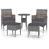 Maison Chic Seti vrtnega pohištva - Vrtna garnitura - Vrtni pohištvo set 5-delna poli ratan siva, (21820765) | Shoptok.si
