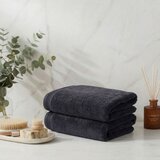  Unceasing - Black Black Bath Towel Set (2 Pieces) Cene