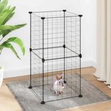  Kavez za kućne ljubimce s 8 panela crni 35 x 35 cm čelični | shoptok.hr