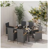vidaXL 7-dijelni vrtni blagovaonski set od poliratana crno-sivi | shoptok.hr