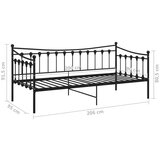  Okvir za krevet na razvlačenje crni metalni 90 x 200 cm | shoptok.hr