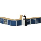 ANKE nihajna vrata za pult za izdajo materiala in orodja, jeklena pločevina, siva, vxš 960 x 730 mm | Shoptok.si