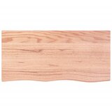  Zidna polica za umivaonik od čelika i masivne hrastovine Smeđa 100 x 50 x 2 cm | Shoptok.si