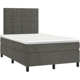 Box spring krevet s madracem tamnosivi 120 x 200 cm baršunasti | shoptok.hr