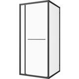 Sanotechnik kotna tuš kabina z drsnimi vrati črna 90x200 6mm ESG Easy-Clean/Easy-Mounting | Shoptok.si