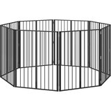  Vrata za pse 8 pcs Crna 80 x 100 cm Cinkani čelik | shoptok.hr