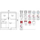 Male kuće Drvena vrtna kuća ALBERCHE 600 × 600 cm – bez završnog krovnog pokrova | shoptok.hr