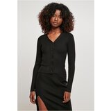 UC Curvy Women's cardigan with short rib knit, black cene