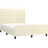  Posteljni okvir z vzglavjem krem 140x190 cm umetno usnje, (20907389) | Shoptok.si