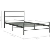  Za krevet sivi metalni 90 x 200 cm | shoptok.hr