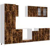  8-dijelni set kuhinjskih ormarića Kalmar konstruiranog drva Smeđa | shoptok.hr