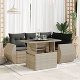vidaXL 6-dijelni set vrtnih sofa od poliratana s jastucima svjetlosivi | shoptok.hr