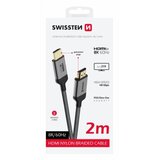 Swissten kabel HDMI 2.1, 120Hz, 48GB/s, 8K, 2m, pozlaćeni konekori, crni Cijene