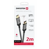 kabel HDMI 2.1, 120Hz, 48GB/s, 8K, 2m, pozlaćeni konekori, crni