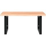  Zidna polica za umivaonik od čelika i masivne hrastovine Smeđa 60 x 60 x 2 cm | shoptok.hr