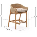 Kave Home Oblazinjen/iz ratana vrtni barski stol v naravni barvi Galea – | Shoptok.si