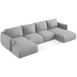 Makamii Svijetlo siva sklopiva kutna garnitura od šenila (u obliku slova "U") Leila – | shoptok.hr