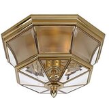 Elstead Lighting Elstead Newbury Zunanja stropna svetilka s 3 lučmi, polirana medenina, IP44, E14, (22098716) | Shoptok.si