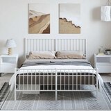  Metalni okvir kreveta uzglavlje i podnožje bijeli 150 x 200 cm | shoptok.hr