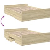  Okvir za krevet s ladicama boja hrasta 120x200 cm drveni Smeđa 120 x 200 cm | shoptok.hr