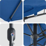 Vrtni dežnik Azur modra 385 x 209 x 244 cm Poliester in jeklo, (5000160777) | Shoptok.si