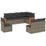 Maison Chic Seti vrtnega pohištva - Vrtna garnitura - Vrtni pohištvo set 8-delna z blazinami siv poli ratan, (21800171) | Shoptok.si