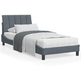 vidaXL Posteljni okvir z LED lučkami temno siv 90x190 cm žamet Cene