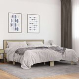  Okvir za krevet boja hrasta 200x200cm konstruirano drvo i metal | shoptok.hr