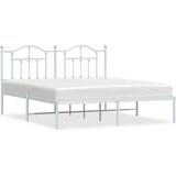 Metalni okvir za krevet s uzglavljem bijeli 183x213 cm | shoptok.hr