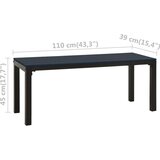 vidaXL Vrtna klupa 110 cm od čelika i WPC-a crna | shoptok.hr