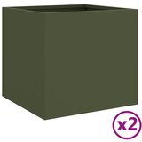 vidaXL Sadilice 2 kom maslinaste boje 32x30x29 cm hladno valjani čelik | shoptok.hr