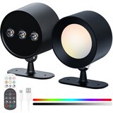 INF Nočna lučka Hill Cat Eye - Črna - RGBCW - USB polnilna, (22108739) | Shoptok.si