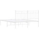  Metalni okvir za krevet s uzglavljem bijeli 135x190 cm | shoptok.hr