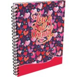 Optimum Sveska sa spiralom meki povez karo 300 g/m2 A4/50 Love Is All Around Cene