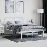 vidaXL Metalni okvir za krevet s uzglavljem bijeli 120x200 cm | shoptok.hr