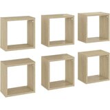  Kockaste zidne police 6 kom boja hrasta sonome 26 x 15 x 26 cm - sonoma hrast 26 x 15 x 26 cm 6 1 | shoptok.hr