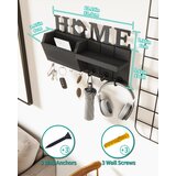 HAPIRM lesena stenska polica z 7 kavlji in dekorativnim napisom "HOME" | Shoptok.si