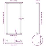  Noge za barski stol U-oblika 2 kom Bijele 50 x (90-91) cm Čelik | shoptok.hr