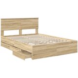  Krevetna konstrukcija s ladicama Sonoma hrast 150 x 200 cm | shoptok.hr