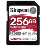 Kingston 256GB, SDXC, SD Canvas React Plus V60, Professional, Class 10 UHS-II U3 V60, Up to 280MB/s read and 150MB/s write, for Full HD/2K/4K ( SDR2