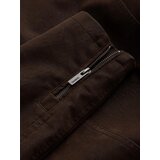Ombre Men's retro biker jacket with stand-up collar - brown | shoptok.hr