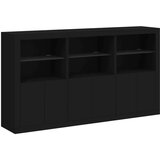 vidaXL Komoda z LED lučkami črna 181,5x37x100 cm | Shoptok.si