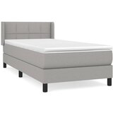 Maison Chic Box spring postelja - Vzmetna postelja z vzmetnico svetlo siva 80x200 cm blago SL13421, (21904559) Cene