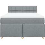  Krevet box spring s madracem svjetlosivi 140x200 cm od tkanine | shoptok.hr