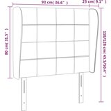  Uzglavlje s ušima tamnosivo 93x23x118/128 cm od tkanine | shoptok.hr