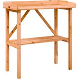  Stol za biljke s policom smeđi 78x38x82,5 cm masivna jelovina | shoptok.hr