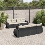 vidaXL 9-dijelni set vrtnih sofa s jastucima crni od poliratana | shoptok.hr