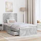  Okvir za krevet s uzglavljem Betonski sivi 90 x 190 cm | shoptok.hr