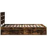  Okvir za krevet s uzglavljem Dimljeni hrast 120 x 190 cm | shoptok.hr